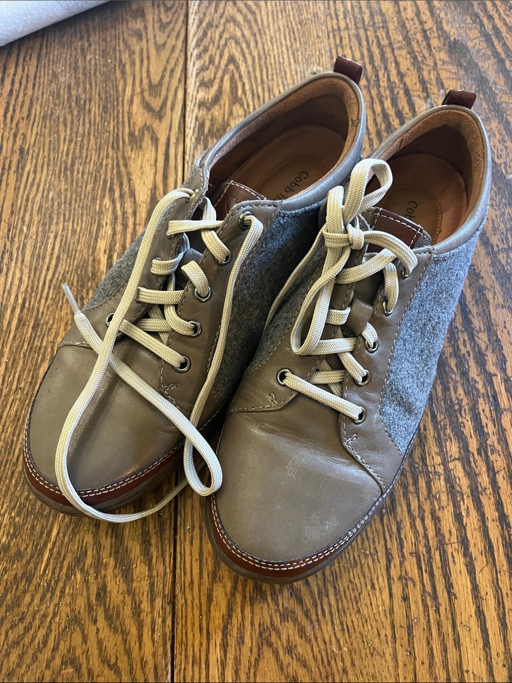 Cobb Hill Rock Port Casual Leather & Wool Lace-Up Shoes - Taupe Gray
